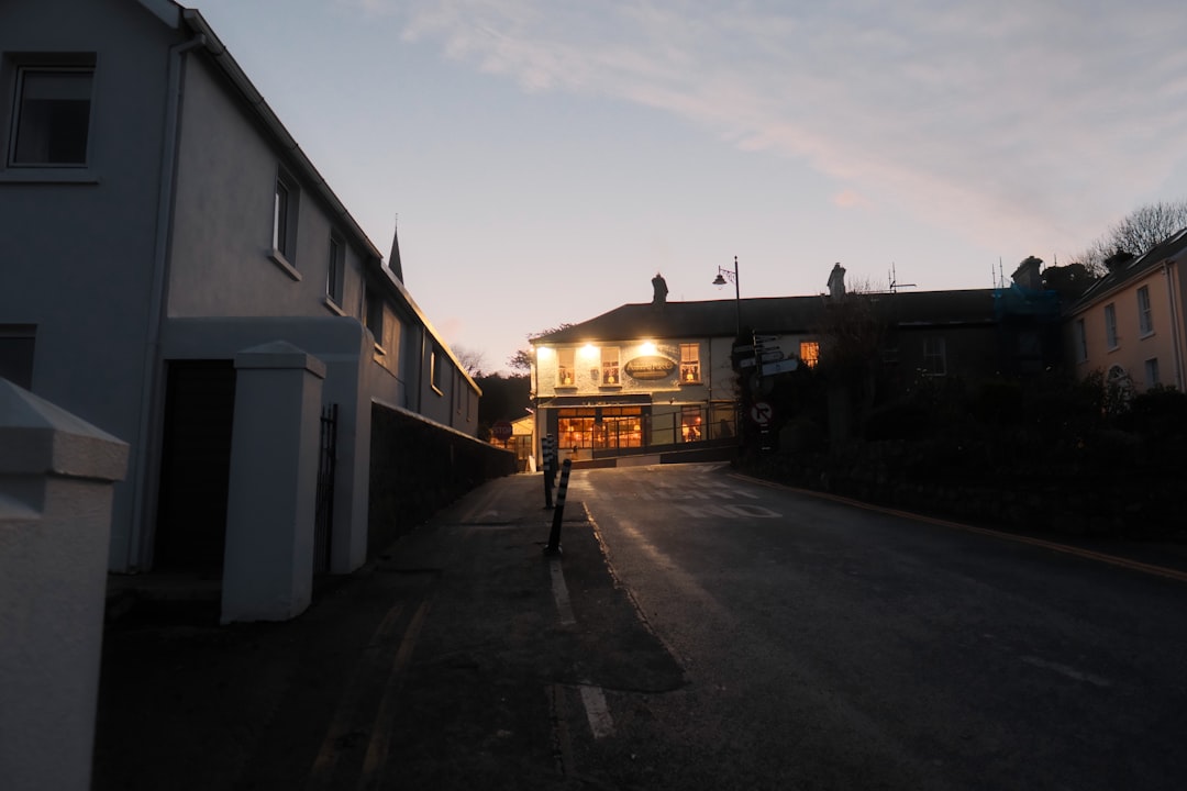 Funeral home exterior in warm daylight