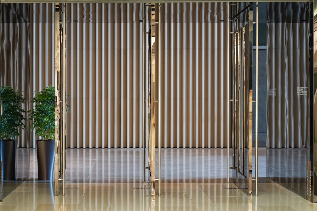 Professional building entrance in warm daylight