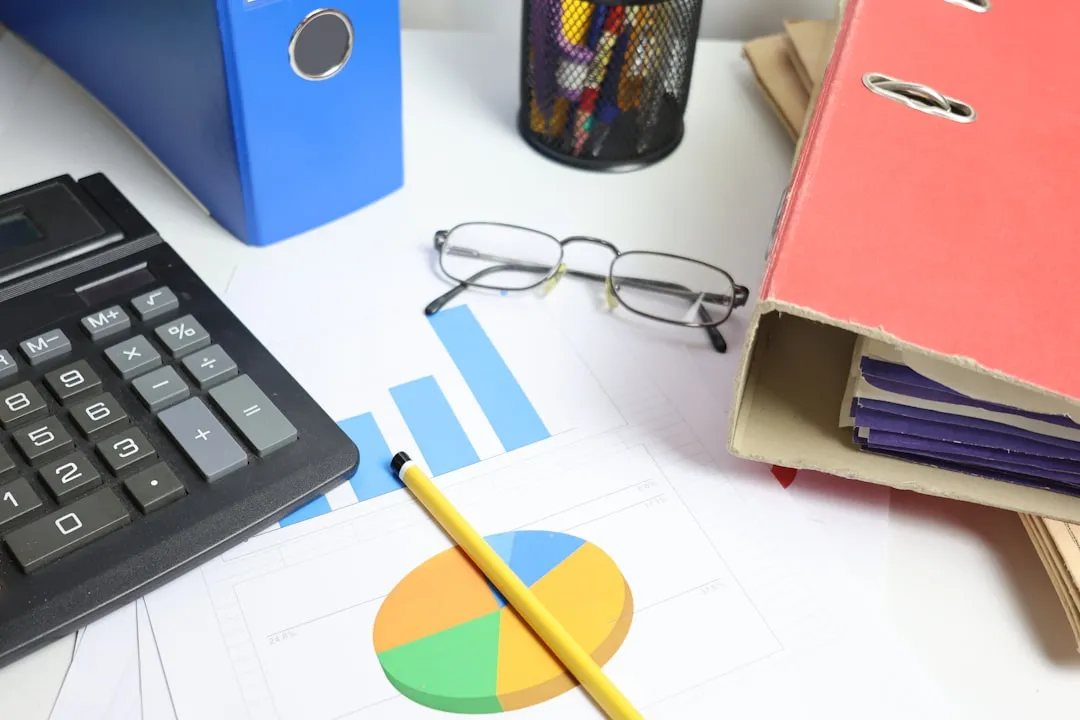 Investor reviewing market analysis and industry data at a professional desk