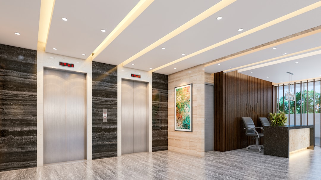 Professional consultation at a bank interior with warm lighting