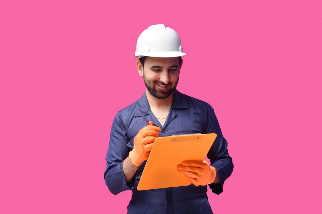 Professional conducting an environmental site assessment